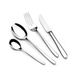 ⁦طقم أدوات مائدة معالق من الاستيل المقاوم للصدأ من أرشيا 86 قطعة باللون الفضي TM112G⁩ - الصورة ⁦4⁩